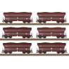 Type Falns 182 Hopper 6-Pack - Ready to Run -- German Railroad DB AG (Era VI 2015, Boxcar Red), HO, Trix 24182
