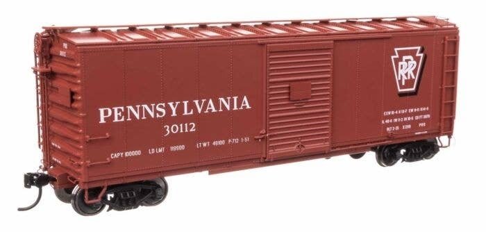 40′ X29B Boxcar - Ready to Run -- Pennsylvania Railroad 30112 (Shadow Keystone Script), HO, WalthersProto 102309