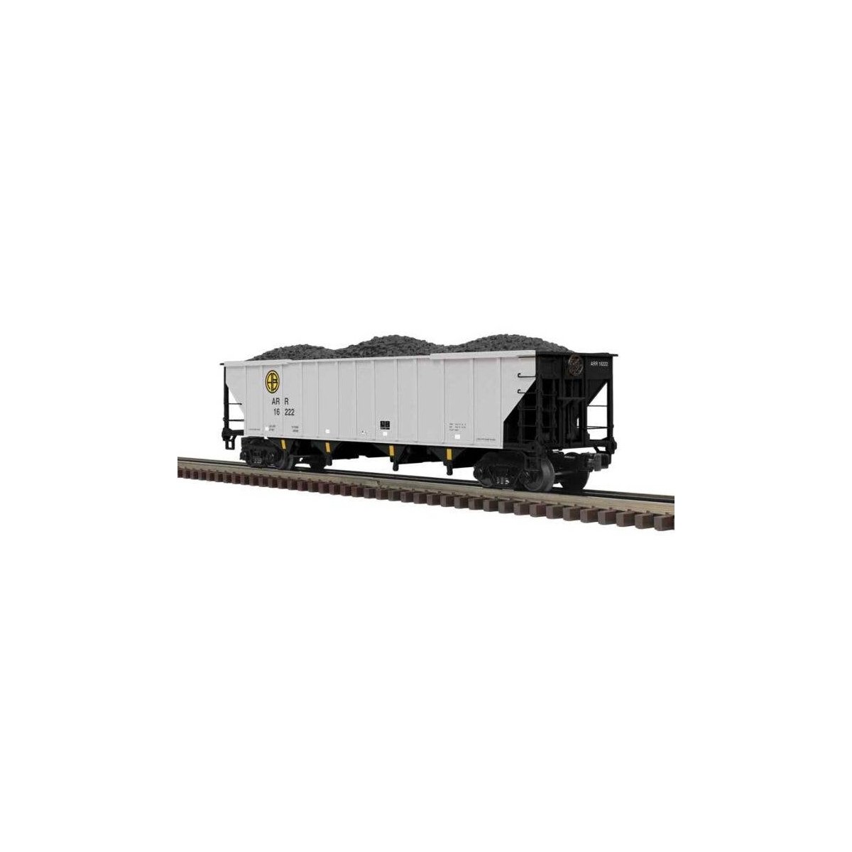 4-Bay Coal Hopper - 2-Rail - Ready to Run - Premier -- Alaska Railroad (silver, black, blue, yellow), O, Atlas O 3002282