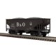 Offset-Side 2-Bay Hopper - 2-Rail - Ready to Run - Premier -- Baltimore & Ohio (black, Large B&O), O, Atlas O 3002391