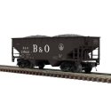 Offset-Side 2-Bay Hopper - 2-Rail - Ready to Run - Premier -- Baltimore & Ohio (black, Large B&O), O, Atlas O 3002391