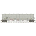 Trinity 5660 PD Covered Hopper - Ready to Run -- CIT Group TCMX 75719 (gray, black, yellow conspicuity stripes), HO, Atlas Model