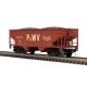 Offset-Side 2-Bay Hopper - 2-Rail - Ready to Run - Premier -- Pittsburgh & West Virgina (Boxcar Red, Large P&WV, Alphabet Route 