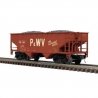 Offset-Side 2-Bay Hopper - 2-Rail - Ready to Run - Premier -- Pittsburgh & West Virgina (Boxcar Red, Large P&WV, Alphabet Route 