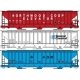 Pullman-Standard 4750 3-Bay Covered Hopper 3-Pack - Kit -- 1 Each: Northwood Coop (red), General Chemical (white), ADM (blue), H
