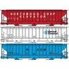 Pullman-Standard 4750 3-Bay Covered Hopper 3-Pack - Kit -- 1 Each: Northwood Coop (red), General Chemical (white), ADM (blue), H