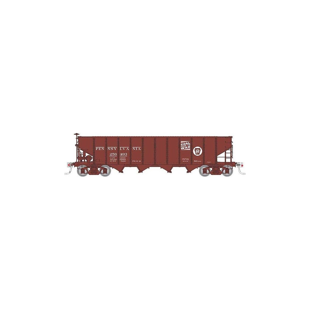Class H21A 4-Bay Hopper - Ready to Run -- Pennsylvania Railroad (Tuscan, Circle Keystone), HO, Rapido Trains Inc 178004A
