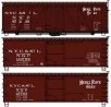 40′ Wood Boxcar 3-Pack - Kit -- Nickel Plate 97236, 10759, 27703 (3 Schemes, Boxcar Red), HO, Accurail Inc 8140