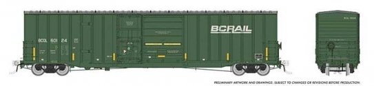 Trenton Works 6637 Cubic Foot Combination-Door Boxcar - Ready to Run -- BC Rail Random from , HO, Rapido Trains Inc 191003A
