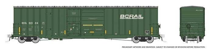 Trenton Works 6637 Cubic Foot Combination-Door Boxcar - Ready to Run -- BC Rail Random from , HO, Rapido Trains Inc 191003A