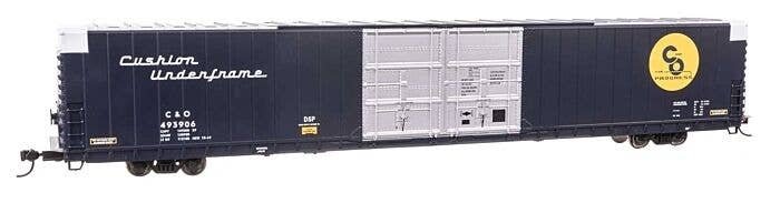 86′ Pullman-Standard Double-Door Hi-Cube Boxcar - Ready to Run -- Chesapeake & Ohio 493906, HO, WalthersProto 102112
