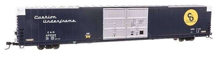 86′ Pullman-Standard Double-Door Hi-Cube Boxcar - Ready to Run -- Chesapeake & Ohio 493949, HO, WalthersProto 102113