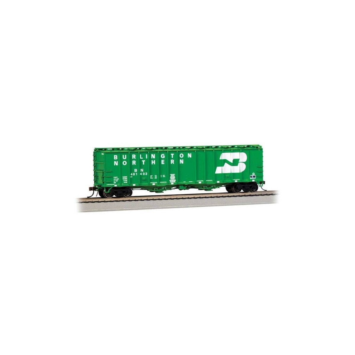 GATX 4180 Airslide Covered Hopper - Ready to Run -- Burlington Northern 481402 (Cascade Green, white, Large Logo), HO, Bachmann 