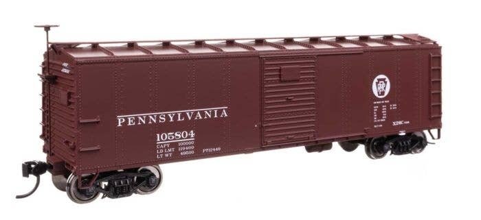 40′ Steel Boxcar with Murphy Ends - Ready to Run -- Pennsylvania Railroad 105804, HO, WalthersMainline 41067