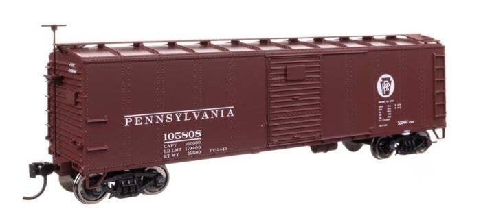40′ Steel Boxcar with Murphy Ends - Ready to Run -- Pennsylvania Railroad 105808, HO, WalthersMainline 41068