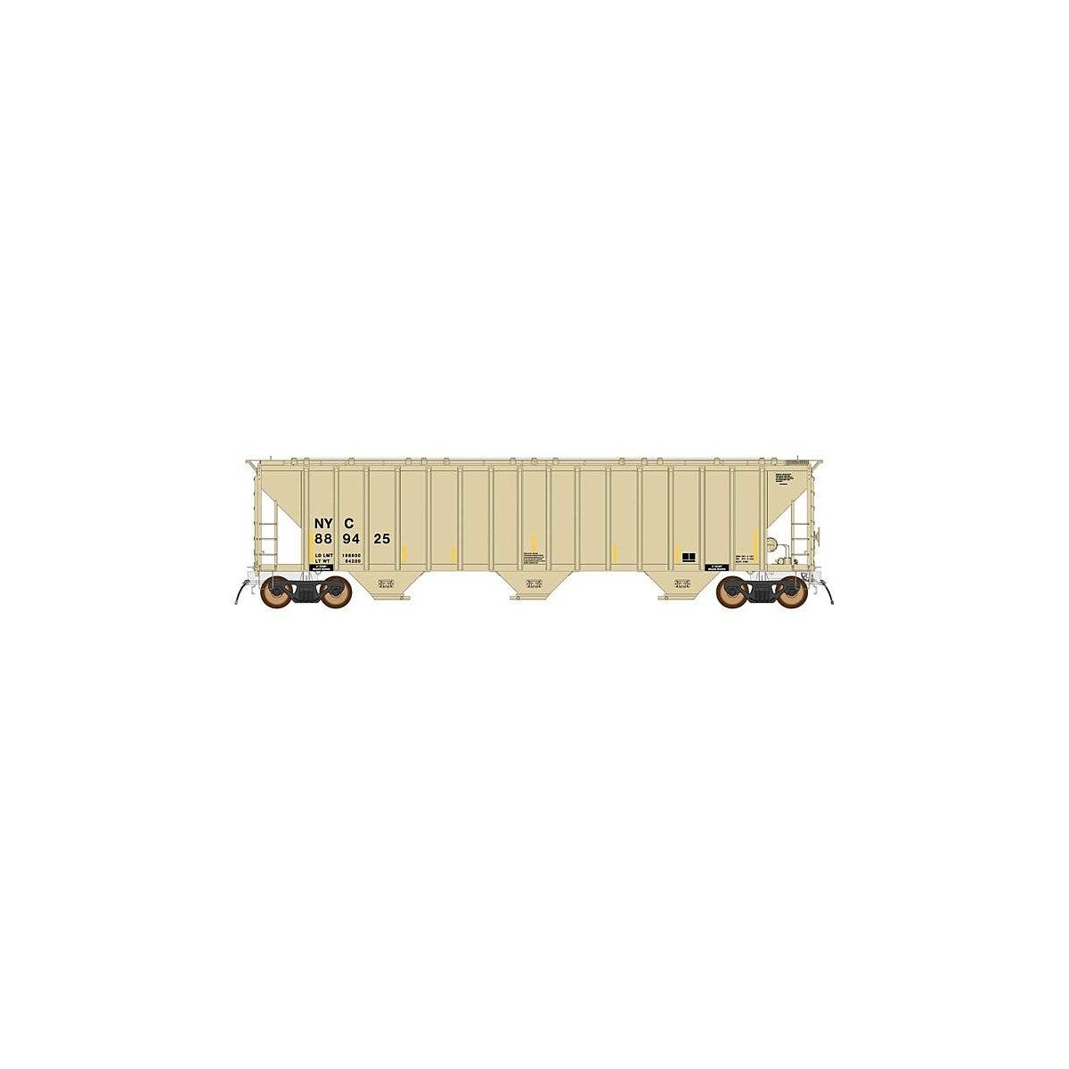 4785 PS2-CD Covered Hopper Late Version - Ready to Run -- CSX (Repaint, beige, black, Reporting Marks Only), HO, Intermountain R
