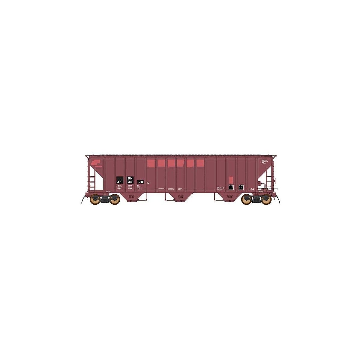 4785 PS2-CD Covered Hopper Late Version - Ready to Run -- Burlington Northern (Patched Ex-CR, Boxcar Red, black), HO, Intermount