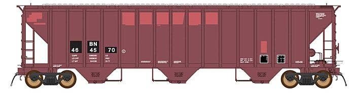 4785 PS2-CD Covered Hopper Late Version - Ready to Run -- Burlington Northern (Patched Ex-CR, Boxcar Red, black), HO, Intermount