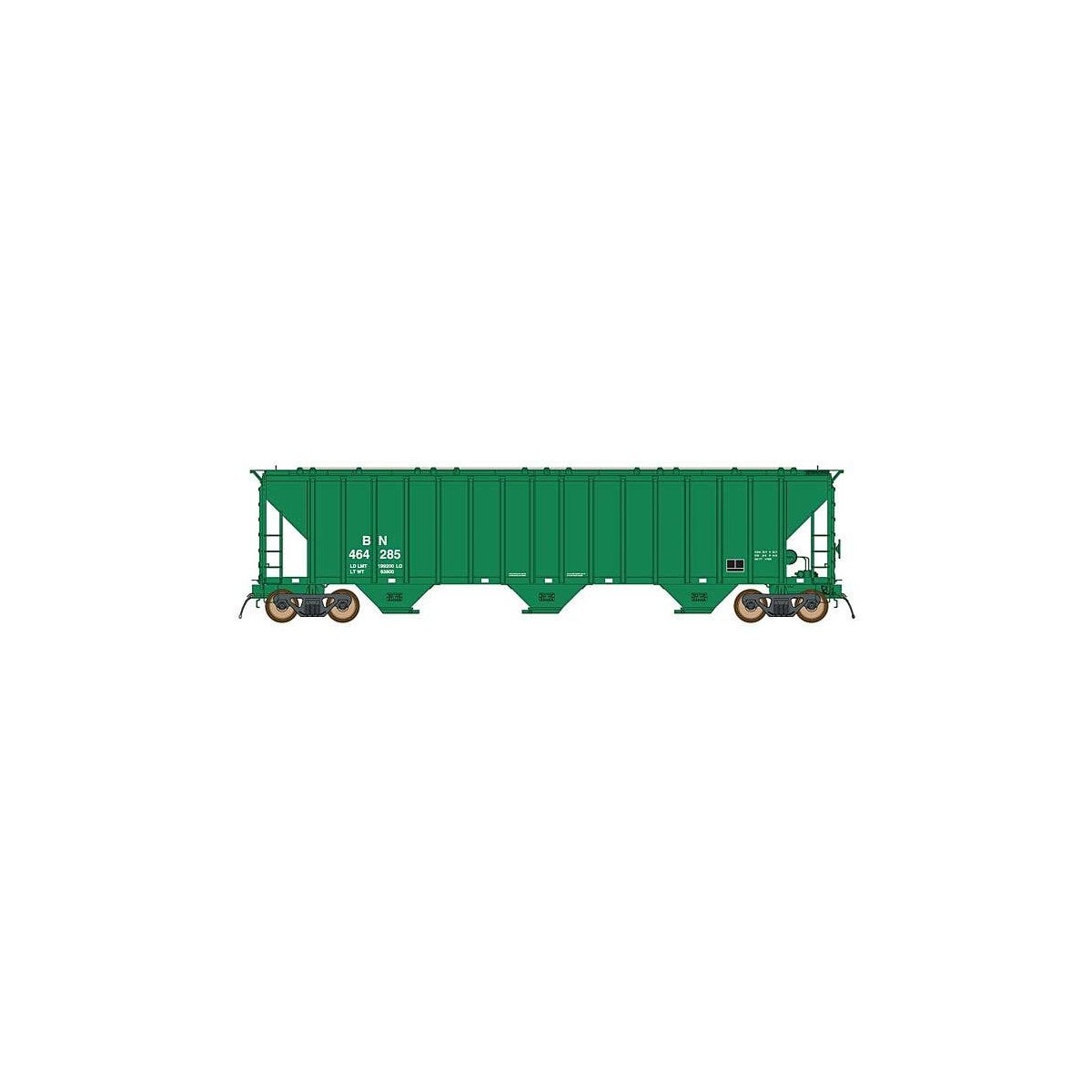 4785 PS2-CD Covered Hopper Late Version - Ready to Run -- Burlington Northern (Repaint, Cascade Green, white, Reporting Marks On
