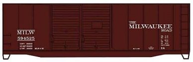 AAR 40′ Double-Door Boxcar - Kit -- Milwaukee Road 594525 (Boxcar Red, Spelled Out TMR), HO, Accurail Inc 3645