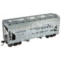 ACF 2-Bay Covered Hopper - Ready to Run -- Denver & Rio Grande Western 10000 (Weathered, gray, black, Large Flying Gra, HO, Micr