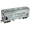 ACF 2-Bay Covered Hopper - Ready to Run -- Denver & Rio Grande Western 10000 (Weathered, gray, black, Large Flying Gra, HO, Micr