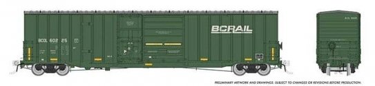 Trenton Works 6637 Cubic Foot Combination-Door Boxcar - Ready to Run -- BC Rail Random from , HO, Rapido Trains Inc 191004A