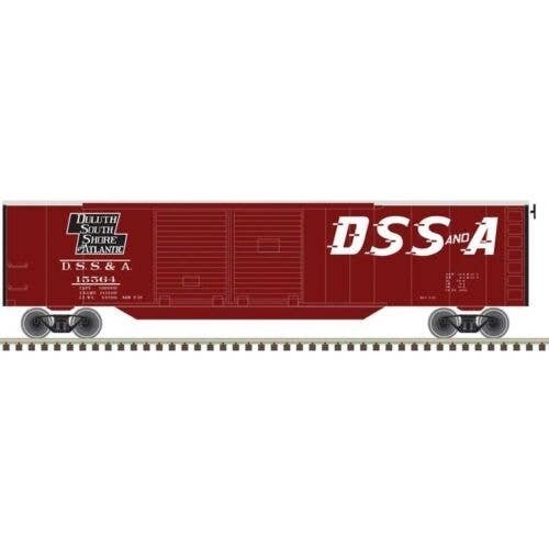 50′ Double-Door Boxcar - Ready to Run -- Duluth, South Shore & Atlantic 15587 (Boxcar Red, white), N, Trainman 50007320