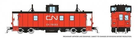 Hawker-Siddeley Caboose - Ready to Run -- Canadian National 79253 (As-Delivered, red, black, , HO, Rapido Trains Inc 166003