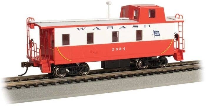 Slanted Offset-Cupola Caboose - Ready to Run -- Wabash 2824 (white, red), HO, Bachmann Industries 14002