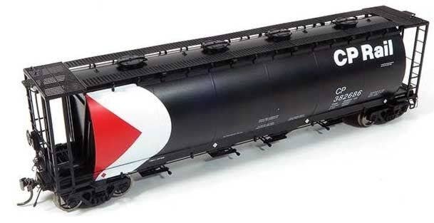 MIL 3800 Cylindrical Covered Hopper - Ready to Run -- Canadian Pacific 3 (black, red, white Small Early Multimark Logo), HO, Rap