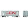Enterprise 2-Bay Covered Hopper - Ready to Run -- Canadian National (gray, red, Noodle Logo), HO, Rapido Trains Inc 149009A
