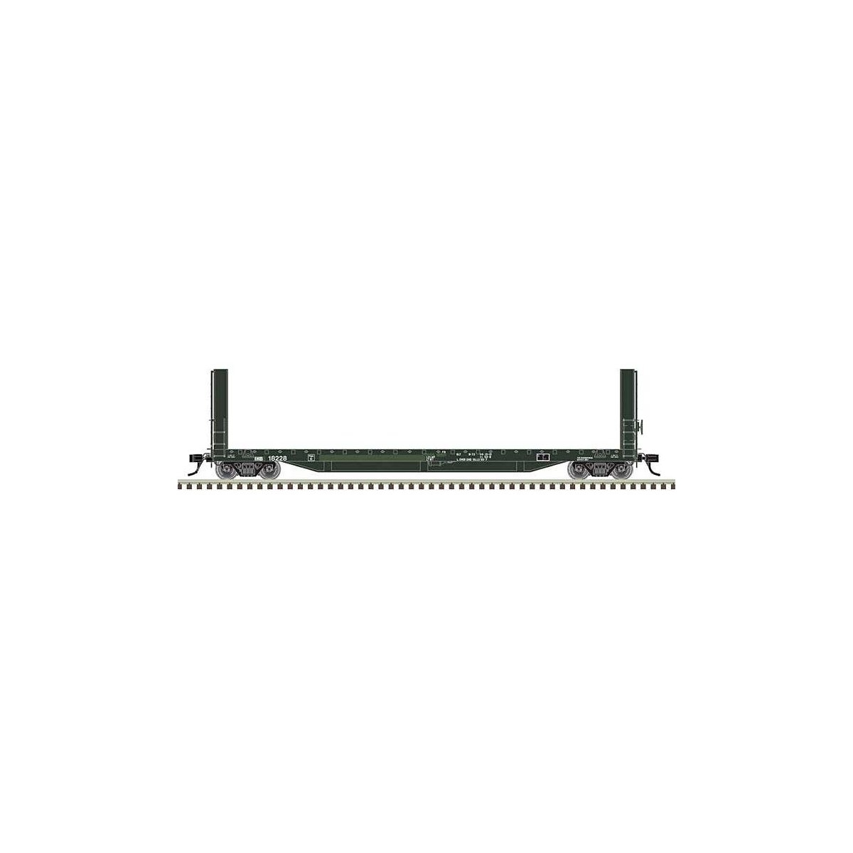 51`6` Bulkhead Flatcar - Ready to Run - Master(R) -- Indiana Harbor Belt 18325 (blac, HO, Atlas Model Railroad Co. 20007104