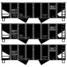 USRA 55-Ton 2-Bay Open Hopper 3-Pack - Kit -- Maine Central 2973, 2984, 3006 (black, Rectangular Logo), HO, Accurail Inc 25854