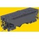 AAR 50-Ton Offset 2-Bay Open Hopper w/Enterprise Latches -- Undecorated, HO, Kadee Quality Products 7501