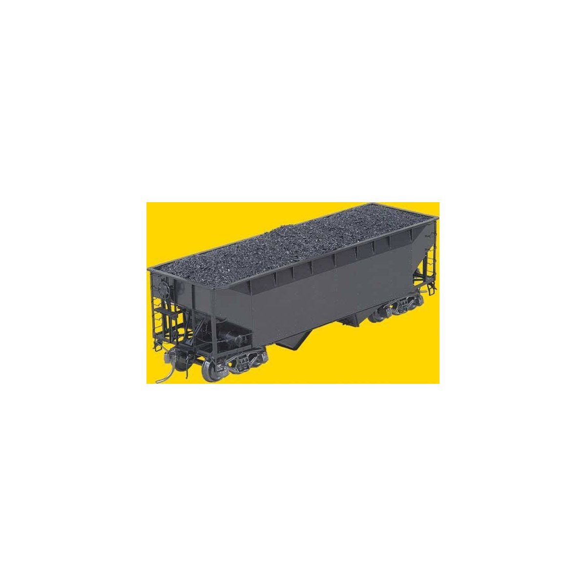 AAR 50-Ton Offset 2-Bay Open Hopper w/Enterprise Latches -- Undecorated, HO, Kadee Quality Products 7501