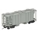 PS-2 2-Bay Covered Hopper - Ready to Run -- Undecorated (gray), HO, Kadee Quality Products 8001
