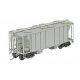 PS-2 Two-Bay Covered Hopper w/Scale Coupler Channel Ribs, Tube Defect Holde -- Undecorated - Light Gray, HO, Kadee Quality Produ