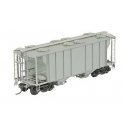 PS-2 Two-Bay Covered Hopper w/Scale Coupler Channel Ribs, Tube Defect Holde -- Undecorated - Light Gray, HO, Kadee Quality Produ