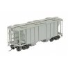 PS-2 Two-Bay Covered Hopper w/Scale Coupler Channel Ribs, Tube Defect Holde -- Undecorated - Light Gray, HO, Kadee Quality Produ