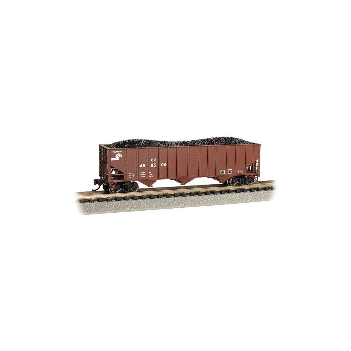 Bethlehem Steel 100-Ton 3-Bay Hopper - Ready to Run -- Conrail 488506 (Boxcar Red, Small Logo), N, Bachmann Industries 18752