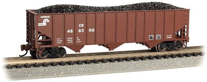 Bethlehem Steel 100-Ton 3-Bay Hopper - Ready to Run -- Conrail 488506 (Boxcar Red, Small Logo), N, Bachmann Industries 18752