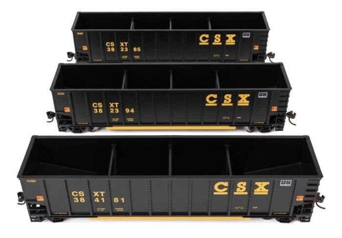 50′ Bethgon Coalporter Gondola 3-Pack - Ready to Run -- CSX 382385, 382394, 384181, HO, WalthersMainline 55912