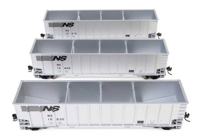 50′ Bethgon Coalporter Gondola 3-Pack - Ready to Run -- Norfolk Southern 10315, 10408, 10530, HO, WalthersMainline 55917