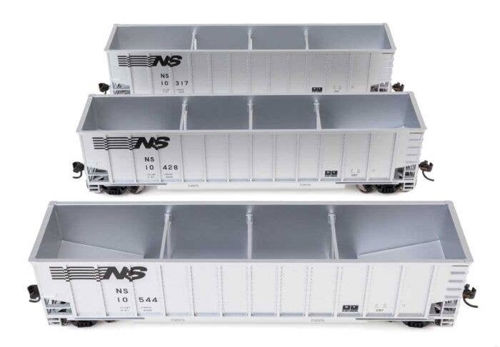 50′ Bethgon Coalporter Gondola 3-Pack - Ready to Run -- Norfolk Southern 10317, 10428, 10544, HO, WalthersMainline 55918