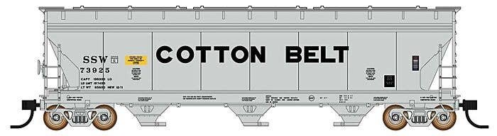 ACF 4650 Cubic Foot 3-Bay Covered Hopper - Ready to Run -- Cotton Belt (light gray, black lettering), HO, Intermountain Railway 