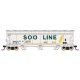 ACF 4650 Cubic Foot 3-Bay Covered Hopper - Ready to Run -- Soo Line (white, green, yellow, Colormark Markings), HO, Intermountai