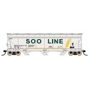 ACF 4650 Cubic Foot 3-Bay Covered Hopper - Ready to Run -- Soo Line (white, green, yellow, Colormark Markings), HO, Intermountai