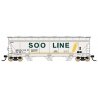 ACF 4650 Cubic Foot 3-Bay Covered Hopper - Ready to Run -- Soo Line (white, green, yellow, Colormark Markings), HO, Intermountai
