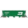 ACF 4650 Cubic Foot 3-Bay Covered Hopper - Ready to Run -- Burlington Northern (Early 1971, Large Stretched Logo, Cascade Green,